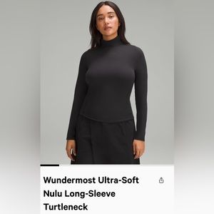 Lululemon Wundermost ultra soft black turtleneck new with tags.